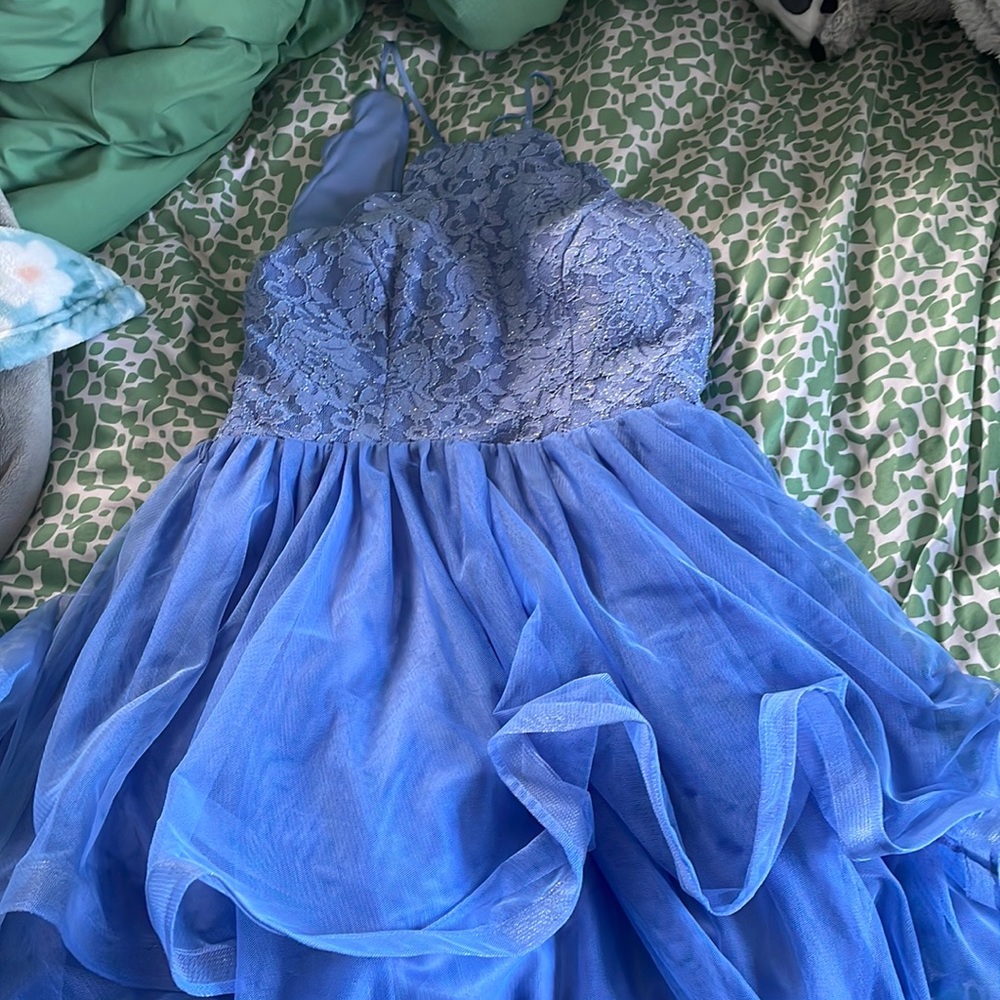 Crysta Periwinkle Emb. Gown
